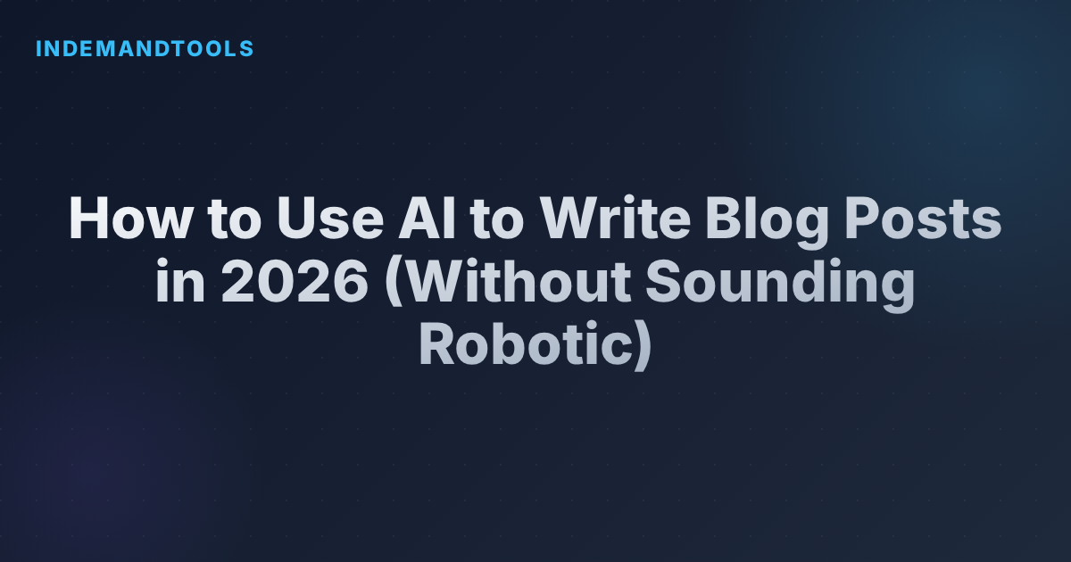 How to Use AI to Write Blog Posts in 2026 (Without Sounding Robotic)
